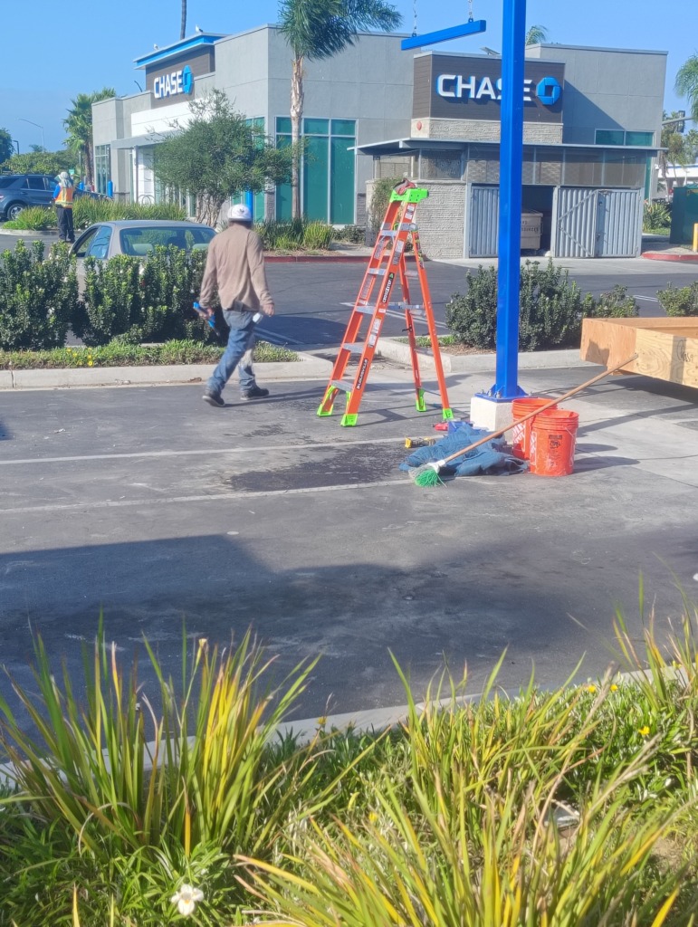 Before Parking Lot Cleaning in Oxnard, CA Before Parking Lot Cleaning in Oxnard, CA